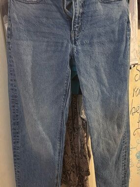 American Eagle Outfitters Straight-Leg Jeans in Light Blue Denim